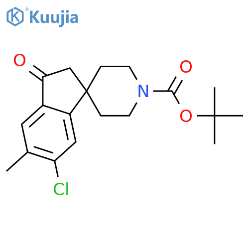 Tert-butyl 6-chloro-5-methyl-3-oxospiro[2H-indene-1,4'-piperidine]-1'-carboxylate structure