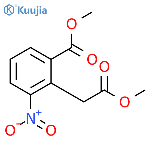 Benzeneacetic acid, 2-(methoxycarbonyl)-6-nitro-, methyl ester structure