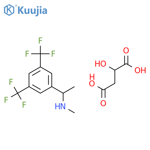 (S)-1-(3,5-Bis(trifluoromethyl)phenyl)-N-methylethanamine (S)-2-hydroxysuccinate structure
