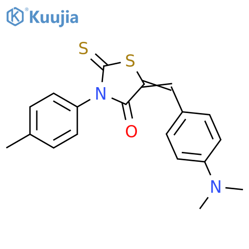 (5Z)-5-{4-(dimethylamino)phenylmethylidene}-3-(4-methylphenyl)-2-sulfanylidene-1,3-thiazolidin-4-one structure
