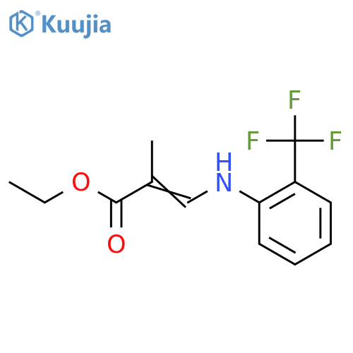 Ethyl 2-methyl-3-[[2-(trifluoromethyl)phenyl]amino]-2-propenoate structure