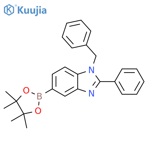 1-Benzyl-2-phenyl-5-(4,4,5,5-tetramethyl-1,3,2-dioxaborolan-2-yl)-1H-benzo[d]imidazole structure