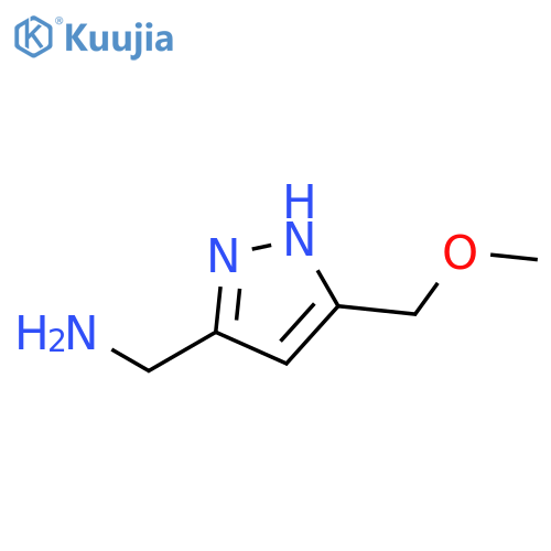 [5-(methoxymethyl)-1H-pyrazol-3-yl]methanamine structure