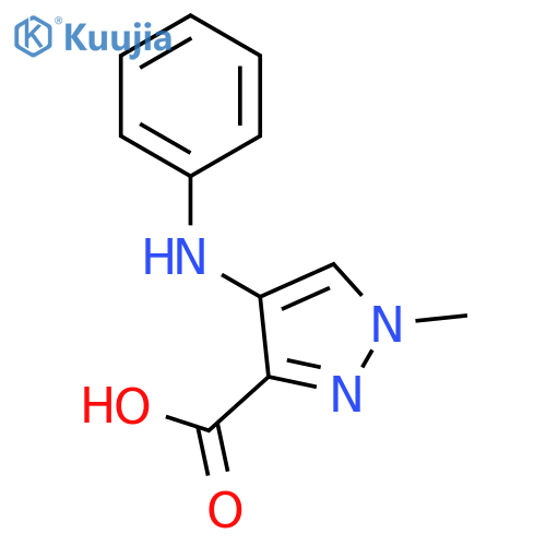 1-methyl-4-(phenylamino)-1H-pyrazole-3-carboxylic acid structure
