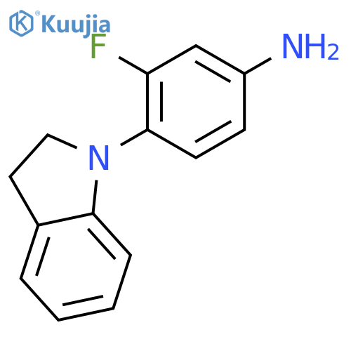 4-(2,3-Dihydro-1H-indol-1-yl)-3-fluorophenylamine structure