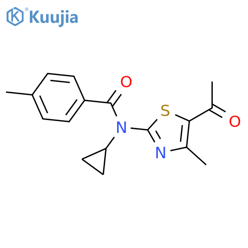 N-(5-acetyl-4-methyl-1,3-thiazol-2-yl)-N-cyclopropyl-4-methylbenzamide structure
