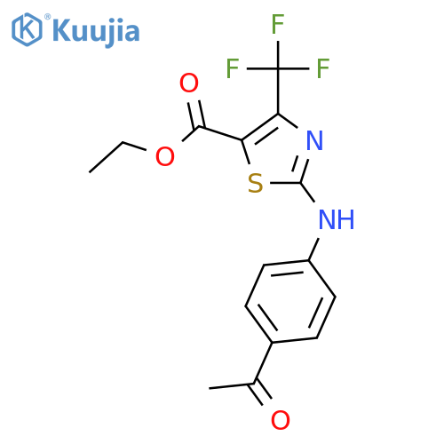 ethyl 2-(4-acetylphenyl)amino-4-(trifluoromethyl)-1,3-thiazole-5-carboxylate structure