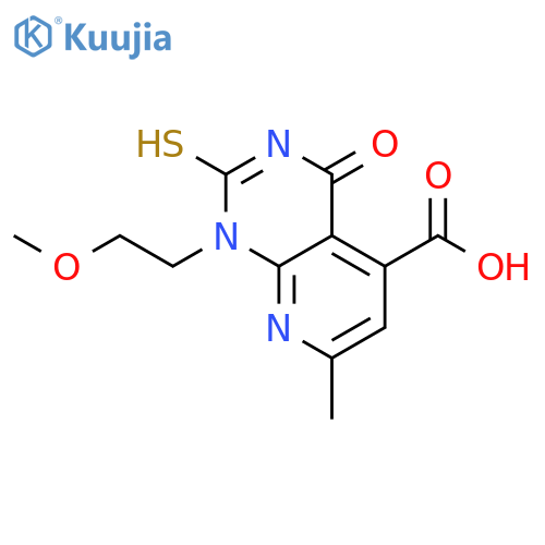 1-(2-methoxyethyl)-7-methyl-4-oxo-2-sulfanyl-1H,4H-pyrido2,3-dpyrimidine-5-carboxylic acid structure