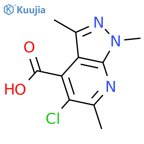 5-chloro-1,3,6-trimethyl-1H-pyrazolo3,4-bpyridine-4-carboxylic acid structure