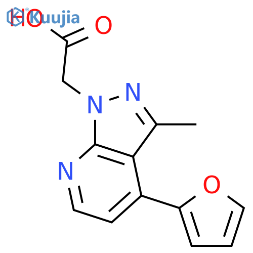 2-4-(furan-2-yl)-3-methyl-1H-pyrazolo3,4-bpyridin-1-ylacetic acid structure