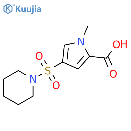 1-methyl-4-(piperidine-1-sulfonyl)-1H-pyrrole-2-carboxylic acid structure