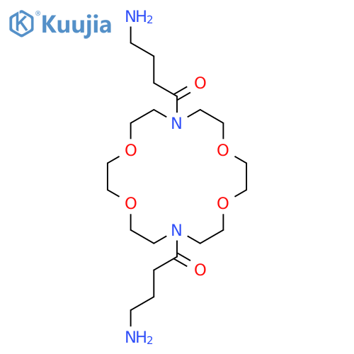 4-amino-1-[16-(4-aminobutanoyl)-1,4,10,13-tetraoxa-7,16-diazacyclooctadec-7-yl]butan-1-one structure