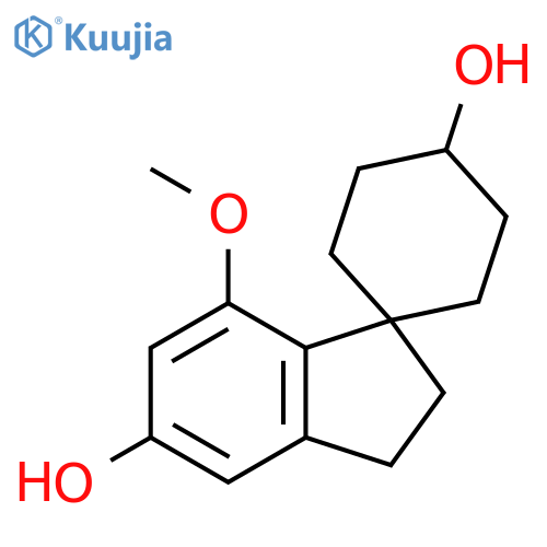 Spiro[cyclohexane-1,1'-[1H]indene]-4,5'-diol, 2',3'-dihydro-7'-methoxy- (9CI) structure