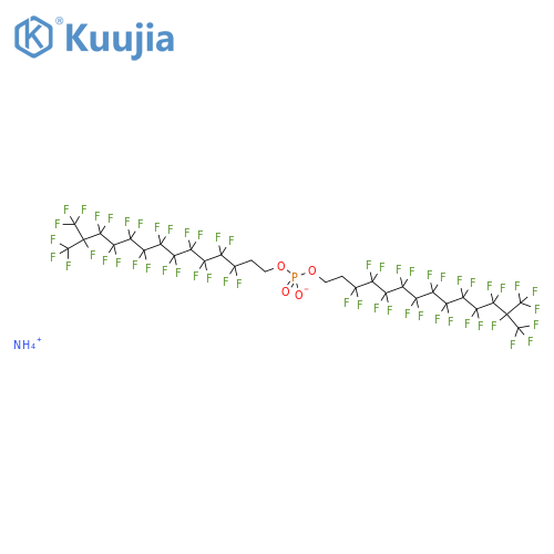 1-Tetradecanol,3,3,4,4,5,5,6,6,7,7,8,8,9,9,10,10,11,11,12,12,13,14,14,14-tetracosafluoro-13-(trifluoromethyl)-,hydrogen phosphate, ammonium salt (9CI) structure
