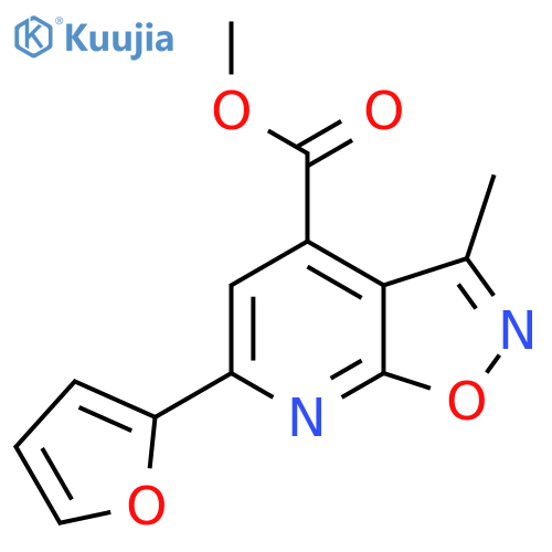 methyl 6-(furan-2-yl)-3-methyl-1,2oxazolo5,4-bpyridine-4-carboxylate structure
