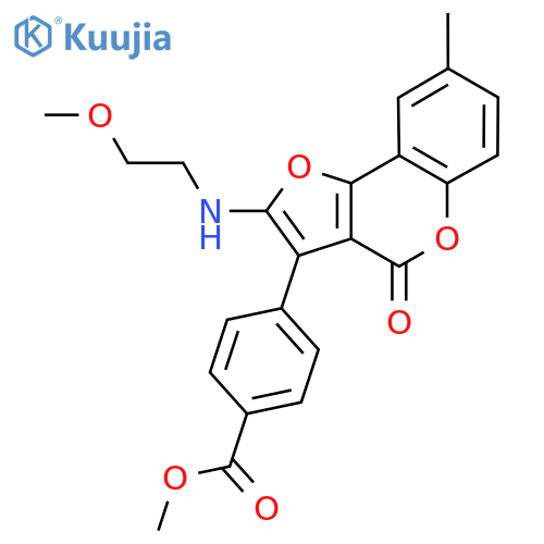 methyl 4-{2-(2-methoxyethyl)amino-8-methyl-4-oxo-4H-furo3,2-cchromen-3-yl}benzoate structure