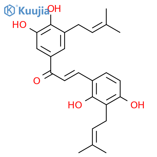 2,3',4,4'-tetrahydroxy-3,5'-diprenylchalcone structure