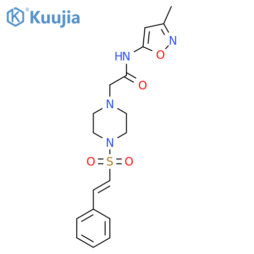 N-(3-methyl-1,2-oxazol-5-yl)-2-[4-(2-phenylethenesulfonyl)piperazin-1-yl]acetamide structure