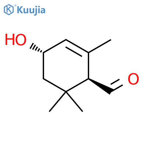 2-Cyclohexene-1-carboxaldehyde, 4-hydroxy-2,6,6-trimethyl-, trans- structure