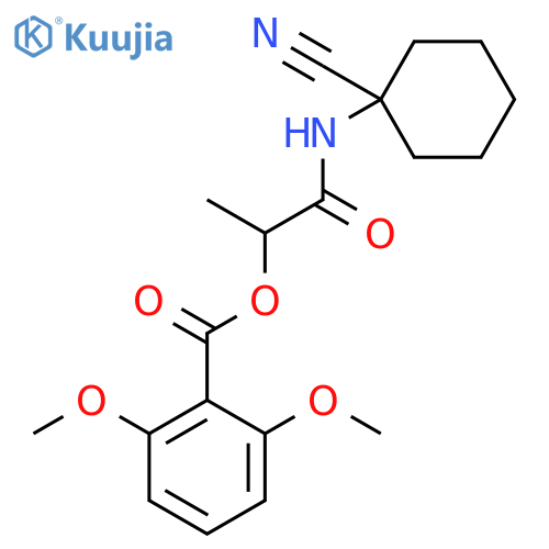 1-[(1-Cyanocyclohexyl)carbamoyl]ethyl 2,6-dimethoxybenzoate structure