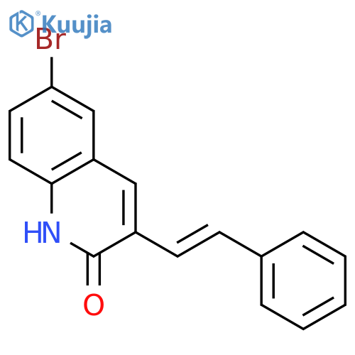 2(1H)-Quinolinone, 6-bromo-3-(2-phenylethenyl)- structure