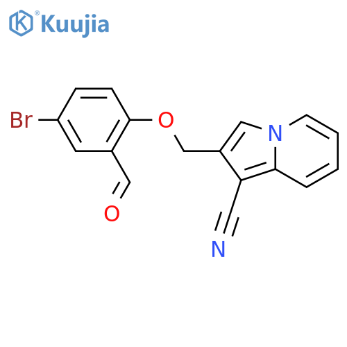 2-[(4-Bromo-2-formylphenoxy)methyl]indolizine-1-carbonitrile structure