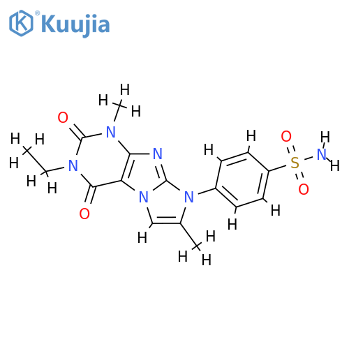 4-{3-ethyl-1,7-dimethyl-2,4-dioxo-1H,2H,3H,4H,8H-imidazo1,2-gpurin-8-yl}benzene-1-sulfonamide structure