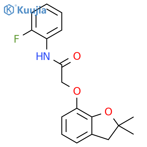 2-(2,2-dimethyl-2,3-dihydro-1-benzofuran-7-yl)oxy-N-(2-fluorophenyl)acetamide structure