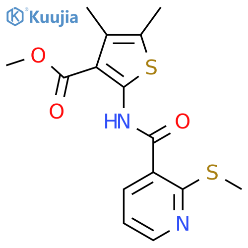 Methyl 4,5-dimethyl-2-[2-(methylsulfanyl)pyridine-3-amido]thiophene-3-carboxylate structure