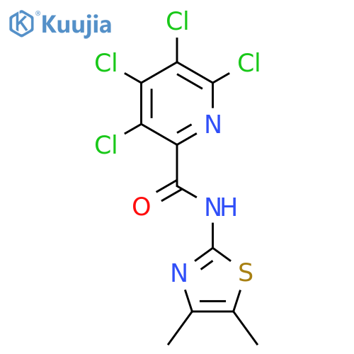 3,4,5,6-tetrachloro-N-(dimethyl-1,3-thiazol-2-yl)pyridine-2-carboxamide structure