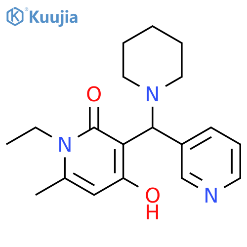 1-ethyl-4-hydroxy-6-methyl-3-(piperidin-1-yl)(pyridin-3-yl)methyl-1,2-dihydropyridin-2-one structure