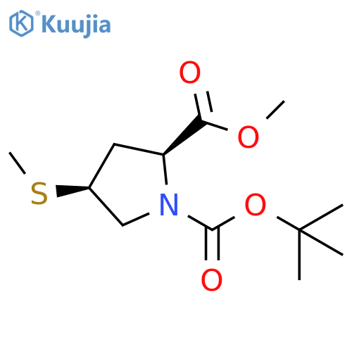 O1-tert-butyl O2-methyl (2S,4S)-4-methylsulfanylpyrrolidine-1,2-dicarboxylate structure