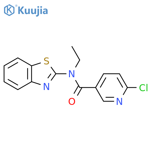 N-(1,3-benzothiazol-2-yl)-6-chloro-N-ethylpyridine-3-carboxamide structure