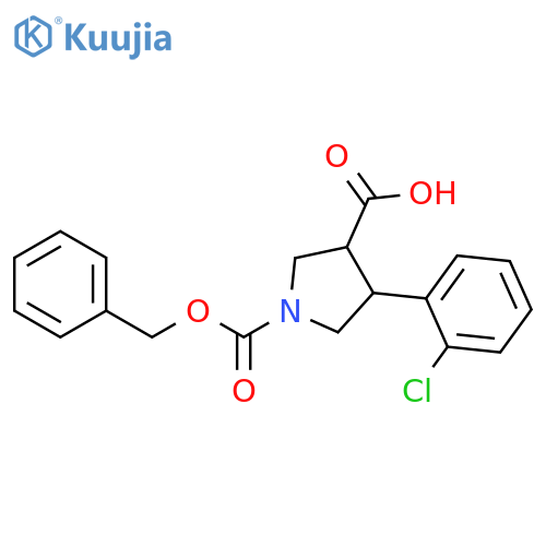 1-(benzyloxy)carbonyl-4-(2-chlorophenyl)pyrrolidine-3-carboxylic acid structure