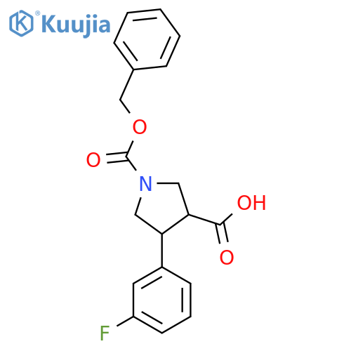 1-(benzyloxy)carbonyl-4-(3-fluorophenyl)pyrrolidine-3-carboxylic acid structure