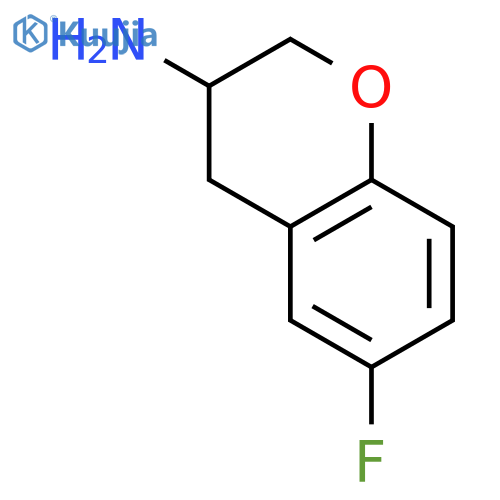 6-fluoro-3,4-dihydro-2H-1-benzopyran-3-amine structure