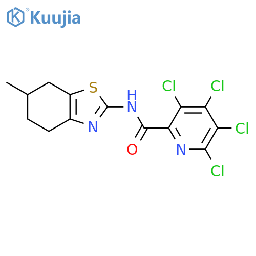 3,4,5,6-tetrachloro-N-(6-methyl-4,5,6,7-tetrahydro-1,3-benzothiazol-2-yl)pyridine-2-carboxamide structure