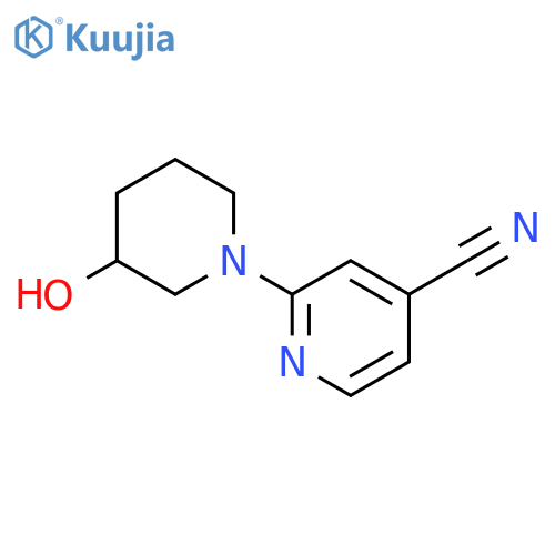 2-(3-hydroxypiperidin-1-yl)pyridine-4-carbonitrile structure