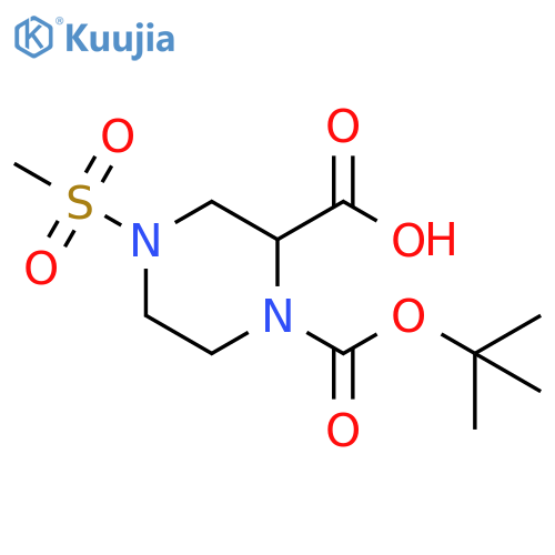4-Methanesulfonylpiperazine-1,2-dicarboxylic acid 1-tert-butyl ester structure