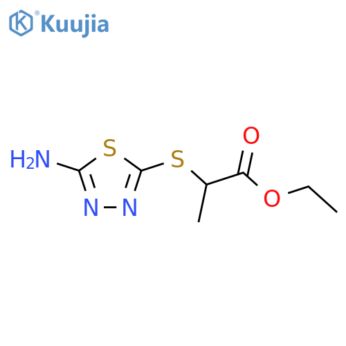ethyl 2-(5-amino-1,3,4-thiadiazol-2-yl)sulfanylpropanoate structure