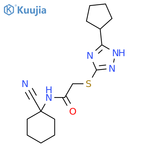 N-(1-cyanocyclohexyl)-2-[(3-cyclopentyl-1H-1,2,4-triazol-5-yl)sulfanyl]acetamide structure