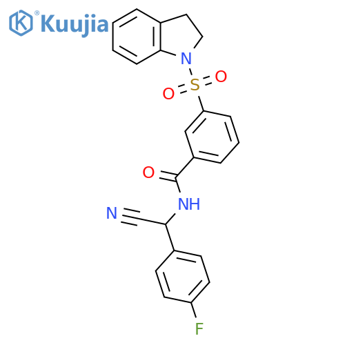 N-[cyano(4-fluorophenyl)methyl]-3-(2,3-dihydro-1H-indole-1-sulfonyl)benzamide structure