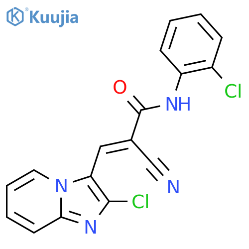 3-{2-chloroimidazo[1,2-a]pyridin-3-yl}-N-(2-chlorophenyl)-2-cyanoprop-2-enamide structure