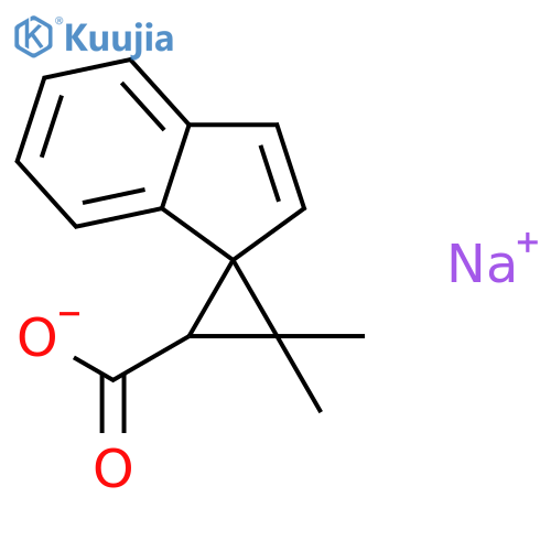 Spiro[cyclopropane-1,1'-[1H]indene]-2-carboxylicacid, 3,3-dimethyl-, sodium salt (1:1) structure