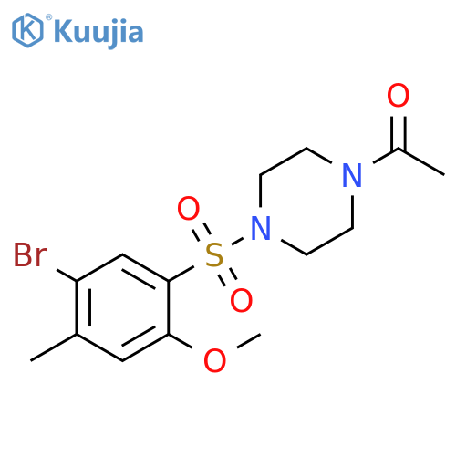 1-4-(5-bromo-2-methoxy-4-methylbenzenesulfonyl)piperazin-1-ylethan-1-one structure