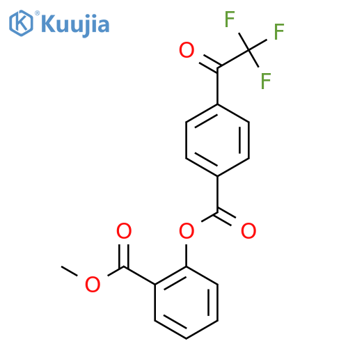 Benzoic acid, 2-[[4-(trifluoroacetyl)benzoyl]oxy]-, methyl ester structure