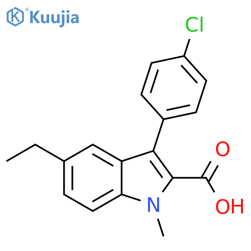 3-(4-Chlorophenyl)-5-ethyl-1-methyl-1H-indole-2-carboxylic acid structure