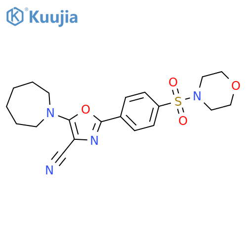 5-(azepan-1-yl)-2-4-(morpholine-4-sulfonyl)phenyl-1,3-oxazole-4-carbonitrile structure
