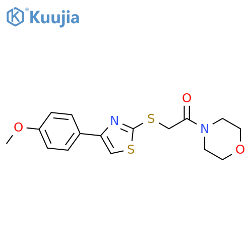 2-{4-(4-methoxyphenyl)-1,3-thiazol-2-ylsulfanyl}-1-(morpholin-4-yl)ethan-1-one structure
