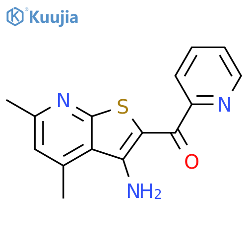 4,6-dimethyl-2-(pyridine-2-carbonyl)thieno2,3-bpyridin-3-amine structure